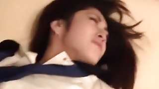 Shy japanese girl in girl outfit fucks after school
